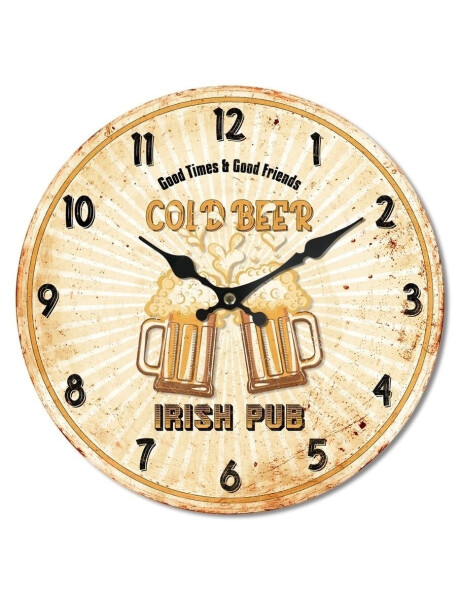 RELOJ DE PARED MDF D28.8X3.5CM JARRAS COLD BEER RELOJ DE PARED MDF D28.8X3.5CM JARRAS COLD BEER