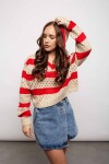 Buzo Ximena Rojo y beige