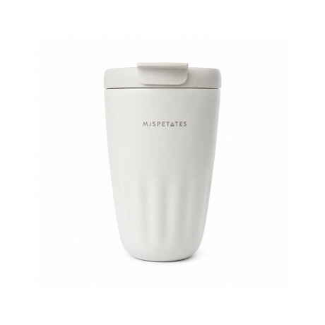 Vaso térmico acanalado con tapa 450ml Blanco