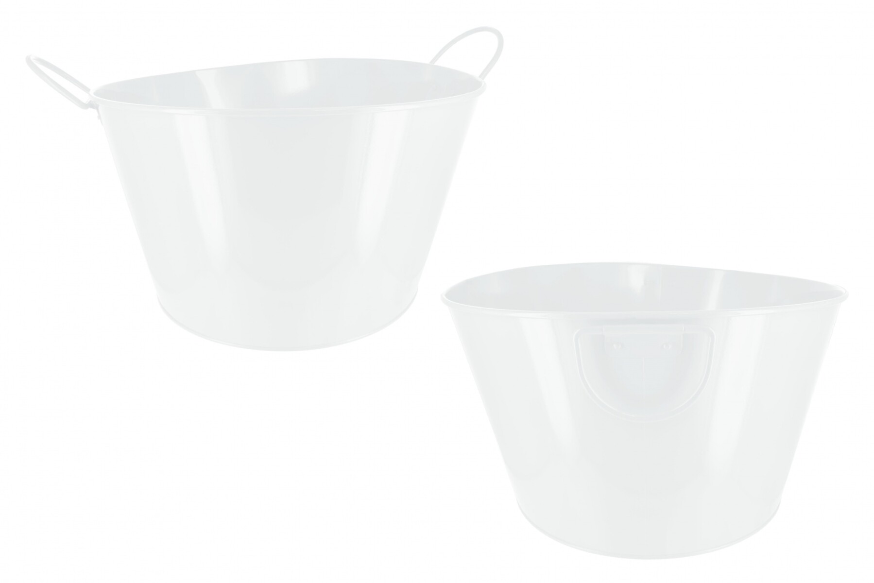 Balde / Hielera De Metal Para Botellas Con Asas Blanco 38x30x23cm 