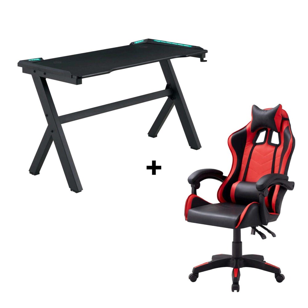 SILLA + ESCRITORIO GAMER LED