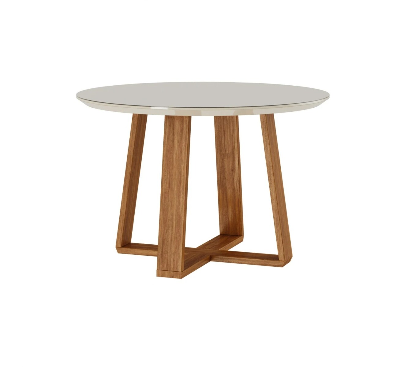 Mesa de Comedor Redonda Linea Manhattan Blanco/Natural 