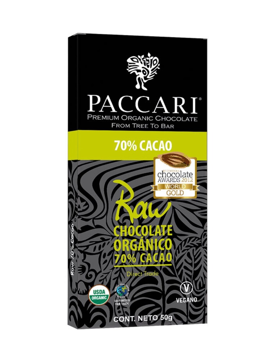 CHOCOLATE CACAO 70% ORGÁNICO 50G 