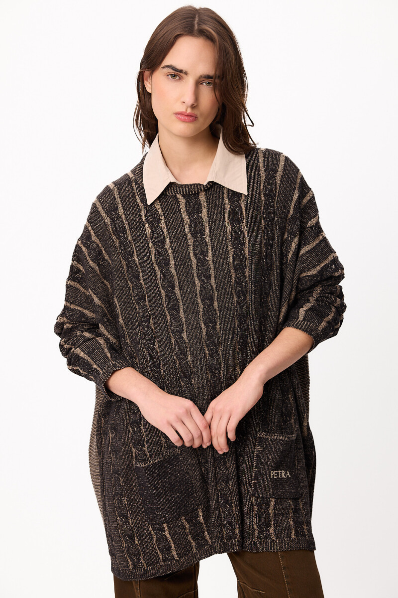 Sweater Oceano Negro/Vison