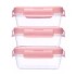 Set Tuppers X3 Herméticos BUBA rosa