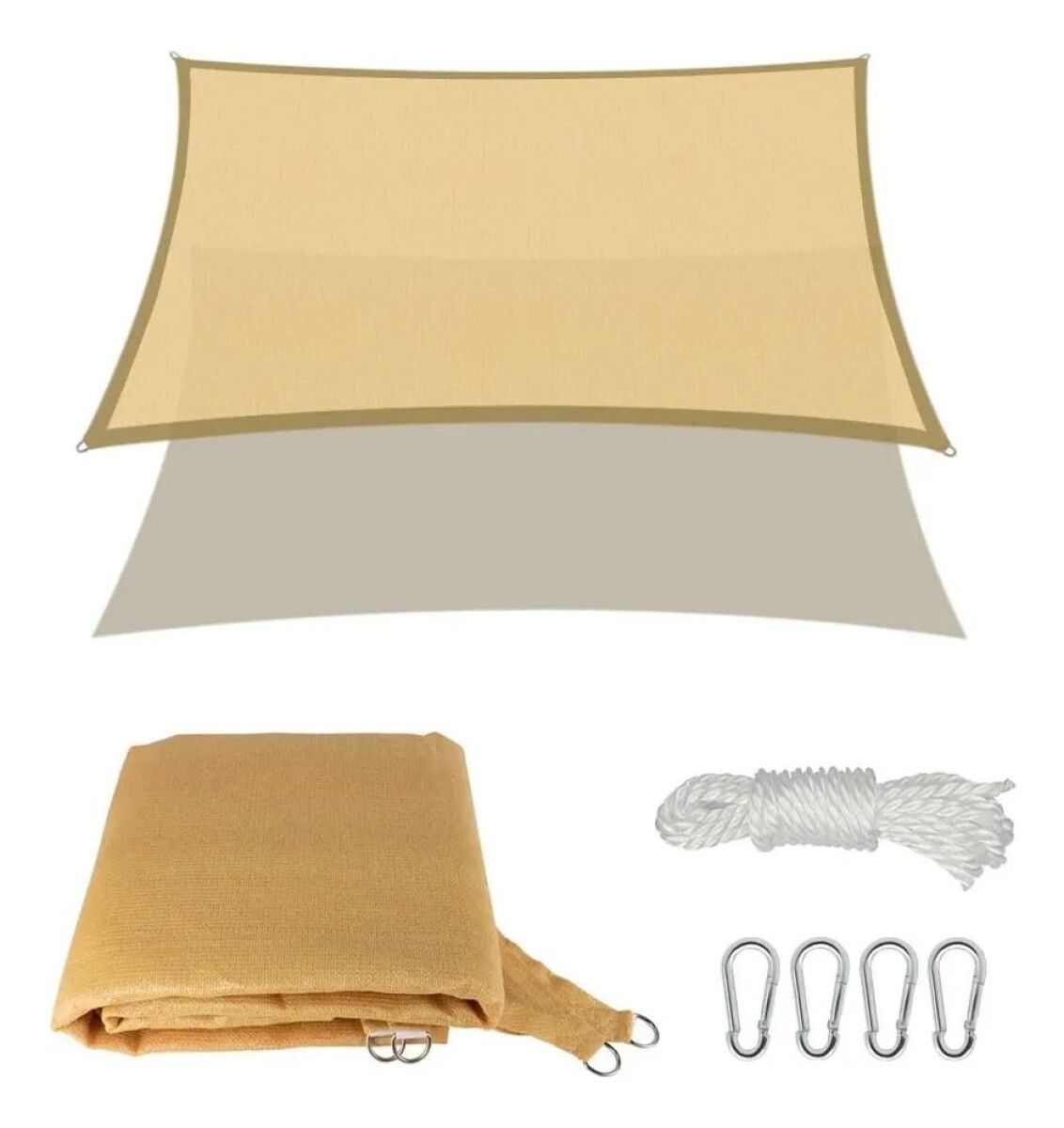Toldo Vela Sombreadora Malla Sombra 3x3 Rectangular Beige Marrón Claro 