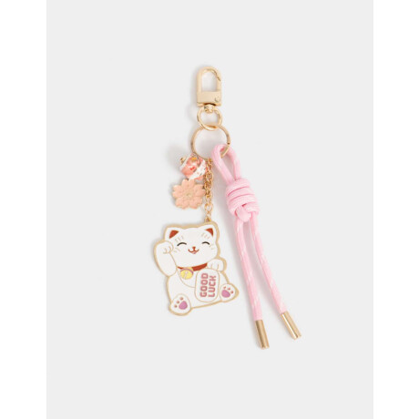 Llavero Y Charm De Gatito ''girly Coffee Era'' Dorado