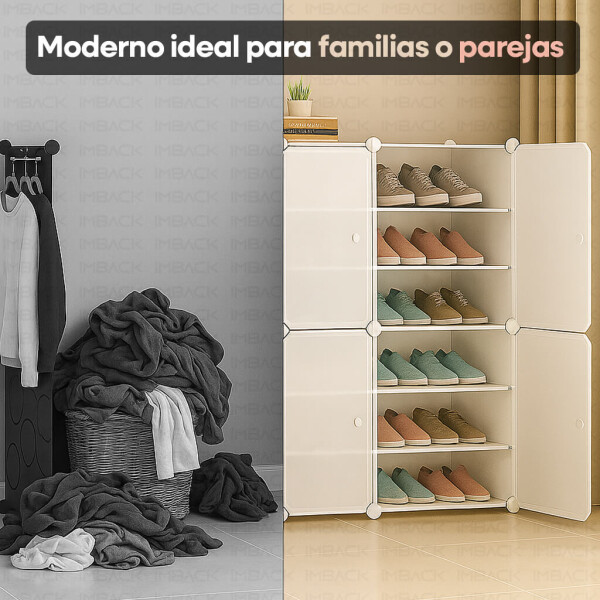 Armario Organizador de Zapatos IMBACK IBK-PLC003 | 6 Puertas, Modular, Resistente y Gran Capacidad Blanco Armario Organizador de Zapatos IMBACK IBK-PLC003 | 6 Puertas, Modular, Resistente y Gran Capacidad Blanco