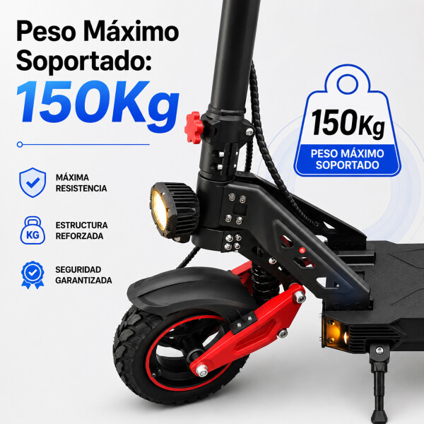 Monopatín Eléctrico Sgx8 1200w 11" MONOPATIN LIKE PL SGX8 ROJO
