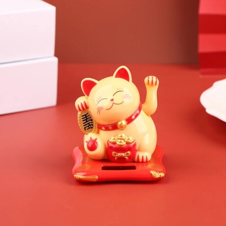 Gato De La Suerte Colores Pequeño Amarillo