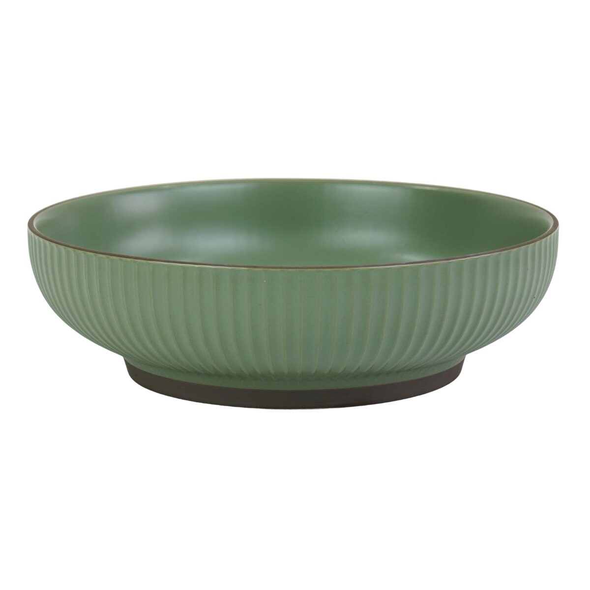 Bowl de ceramica verde oscuro labrado 