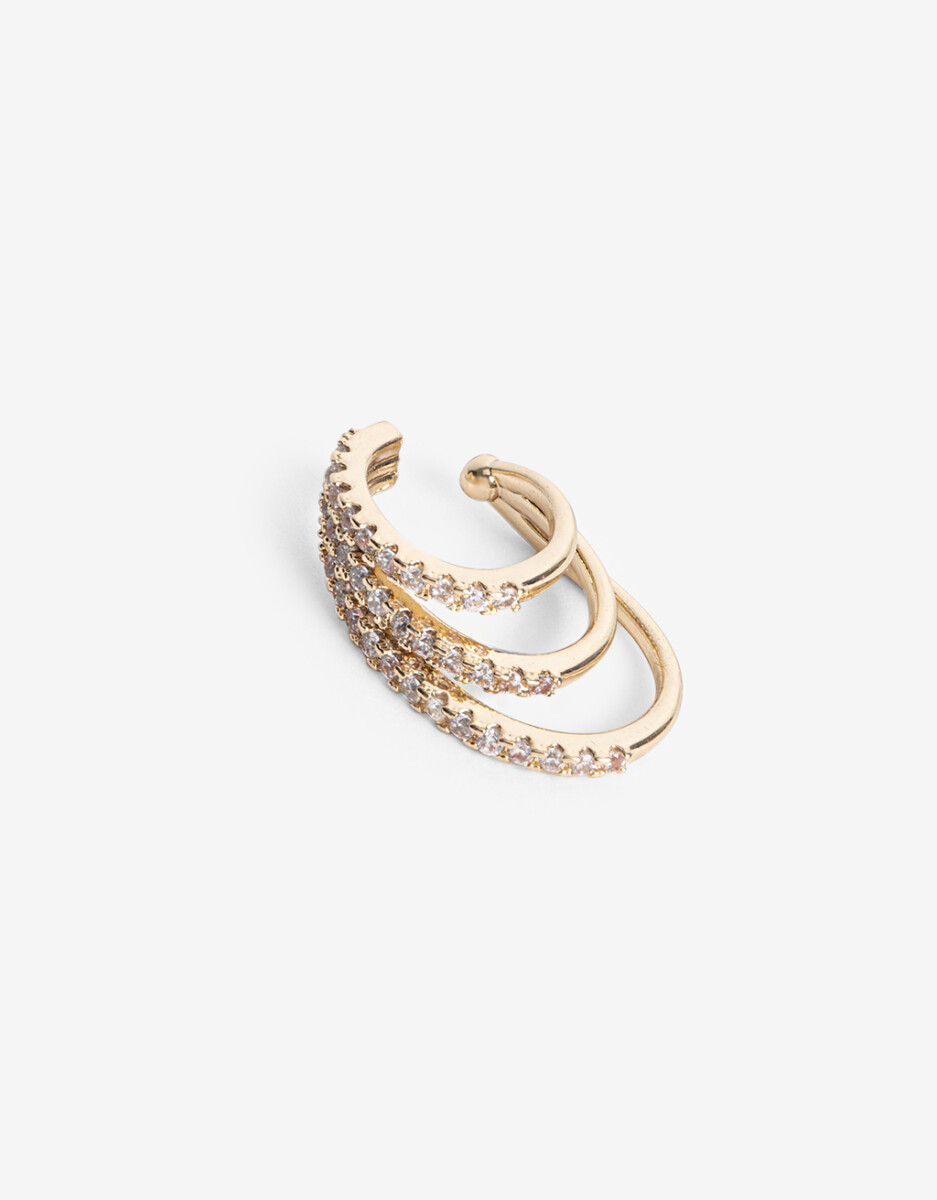Aro Cuff Triple Bañado En Oro 
