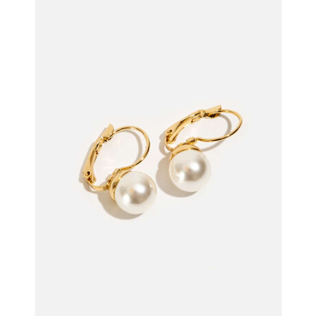 Aros Con Perlas Dorado