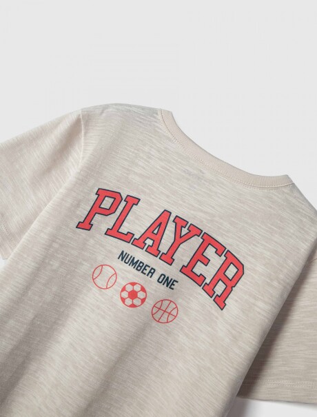 CAMISETA INFANTIL CON ESTAMPA GRIS