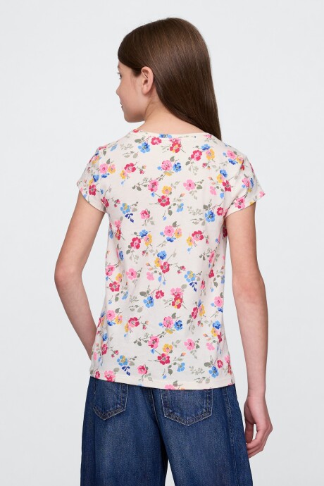 Remera Gráfico Niña White Floral Print