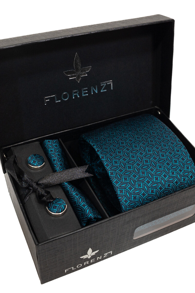 Set Corbata, pañuelo y gemelos PETRÓLEO