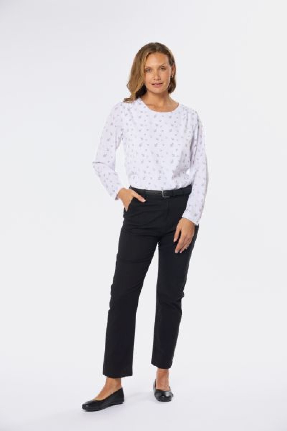 PANTALON RECTO DE GABARDINA Negro