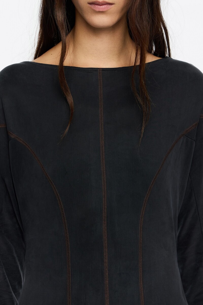 VESTIDO CUPRO Negro