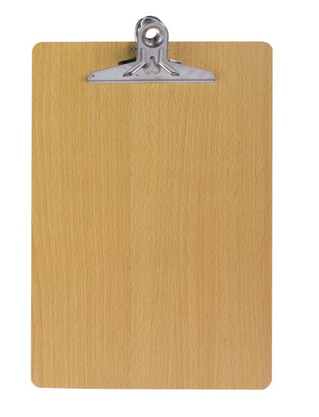 Tabla portapapeles en madera A4 con clip metálico Tabla portapapeles en madera A4 con clip metálico
