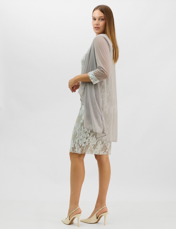 Conjunto Vestido & Chaqueta PLATEADO/MULTI