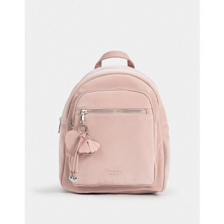 Mochila De Cuerina Con Charm Rosa Viejo