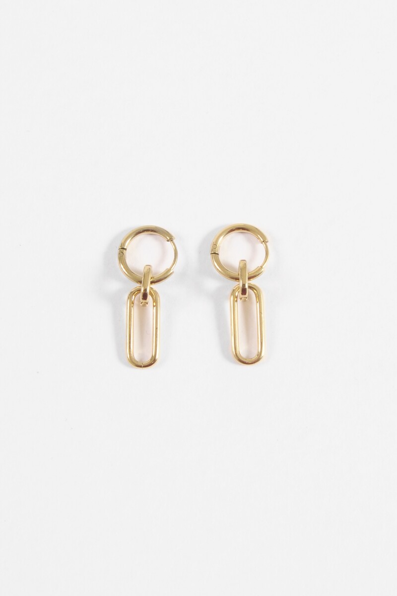 Aros eslabón acero dorado
