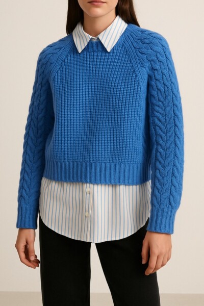 Sweater Labrado Añil