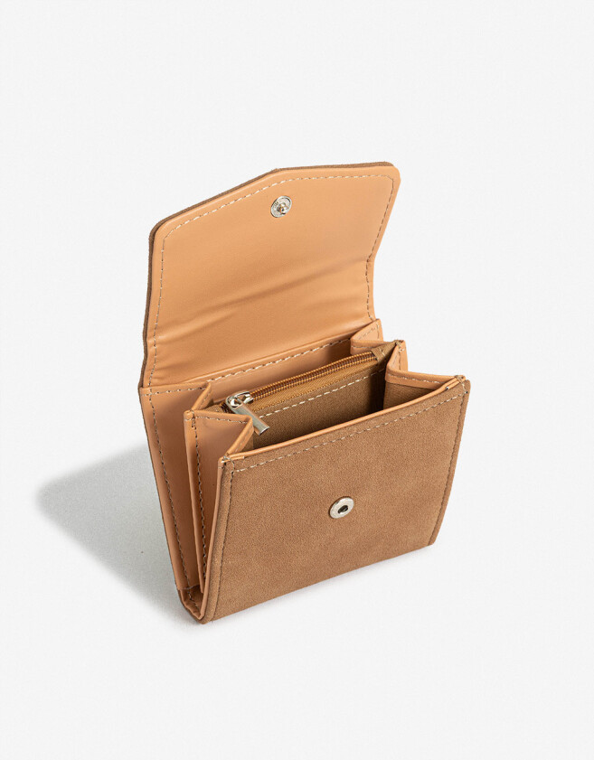 Monederos Boho Monedero Con Tachitas - Marron Beige