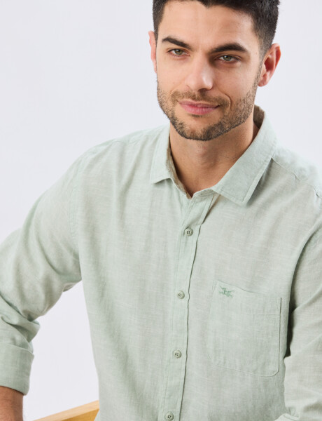 CAMISA LISA DE LINO Menta