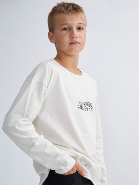 Camiseta manga larga estampada Blanco Marvel