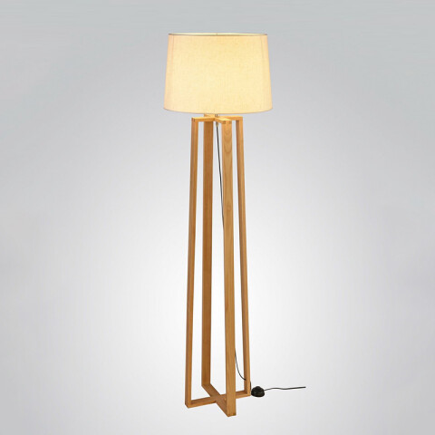 Portátil de pie, madera y pantalla de tela E27 IX9460