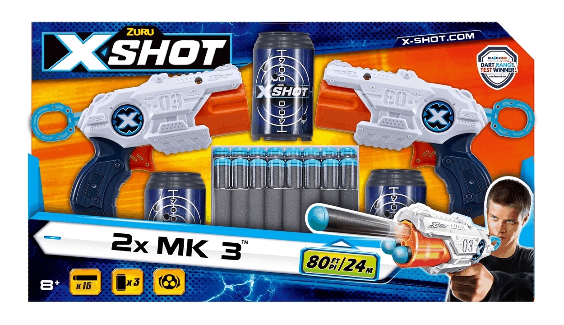 Pistolas de Dardos X-shot Excel MK3 X 2 16 Dardos y Latas - 001 