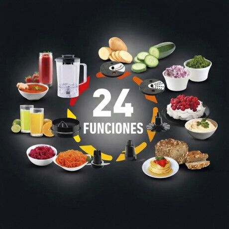 Multiprocesador Arno | Potencia de 700w | 24 funciones | Color negro. Multiprocesador Arno | Potencia de 700w | 24 funciones | Color negro.