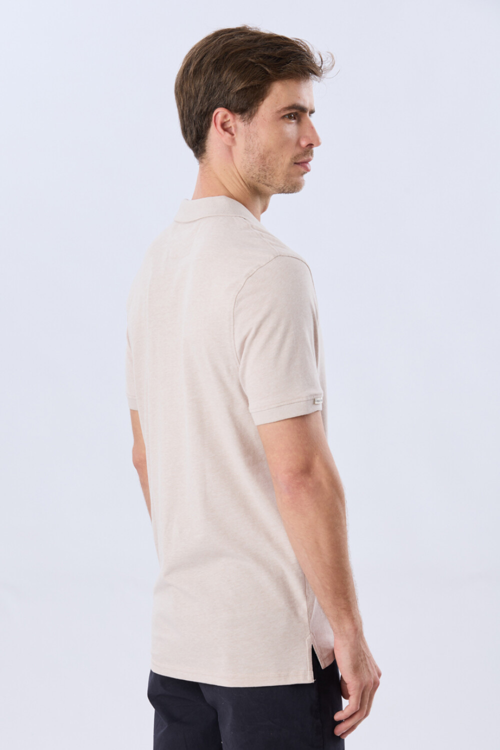 REMERA POLO LISA JERSEY Beige