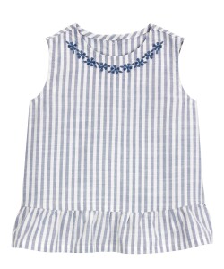 Blusa de viscosa, sin mangas, diseño a rayas Blusa de viscosa, sin mangas, diseño a rayas