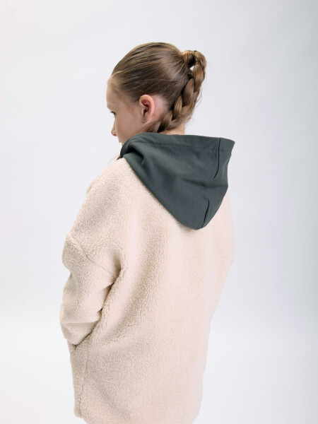 Campera sherpa larga Beige