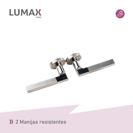 Cerradura Puerta Interior Metal Con 3 Llaves Lumax Plateado