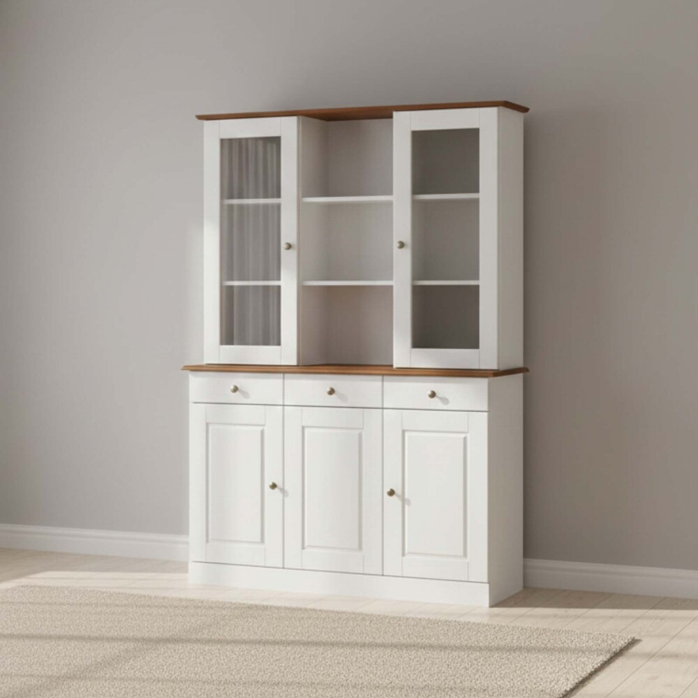 APARADOR/CRISTALERO MADERA BLANCO AGATA