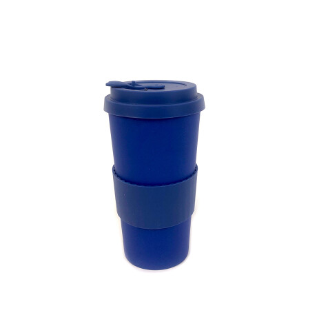 Vaso Con Agarre De Silicona Azul