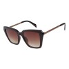 Lentes De Sol De Policarbonato Cuadrado Anitta Gradiente Marón/marrón