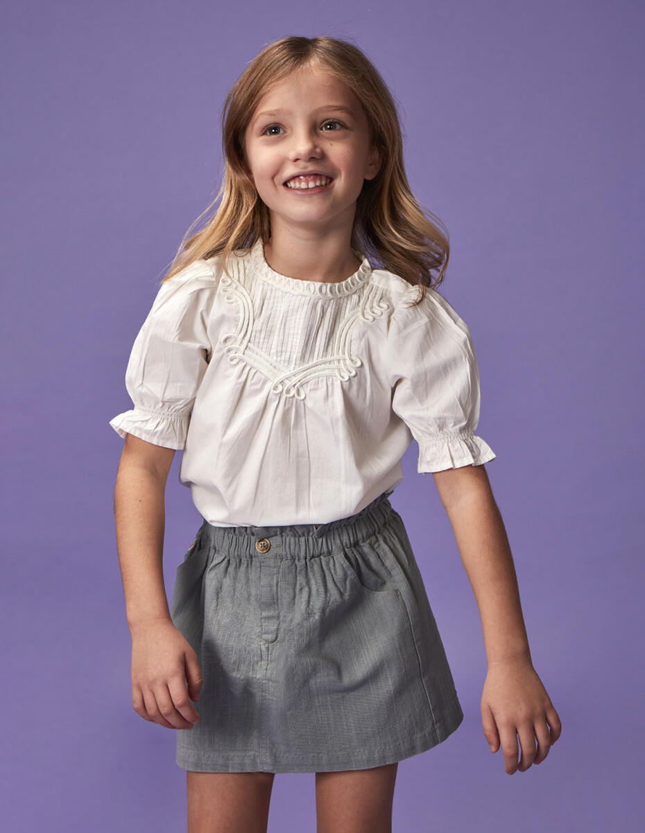 Blusa Detalle Jaretas - Blanco 