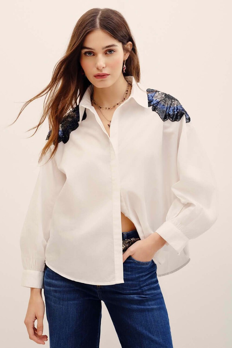 CAMISA LOUISE FLOWERS Blanco