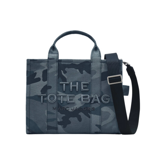 MARC JACOBS - THE CAMO JACQUARD MEDIUM TOTE BAG Azul Oscuro
