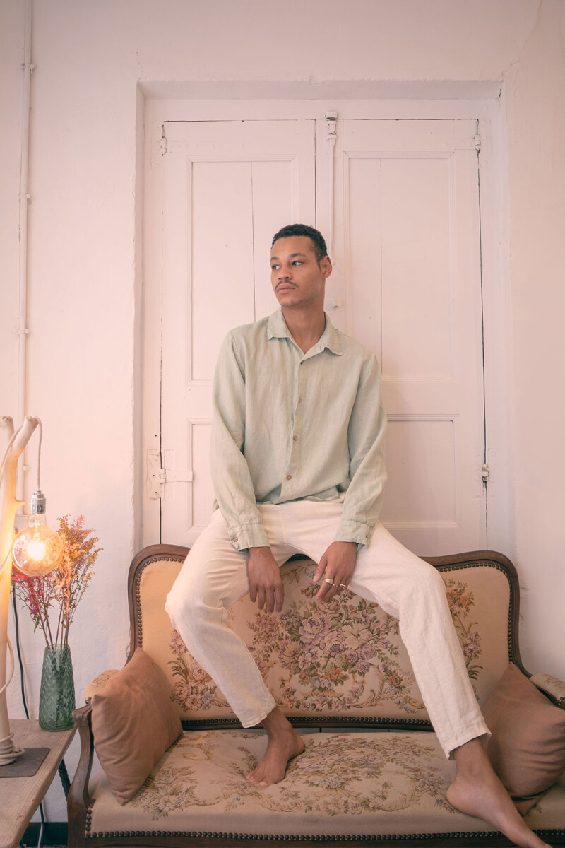 LONG SLEEVE LINEN SHIRT Mist
