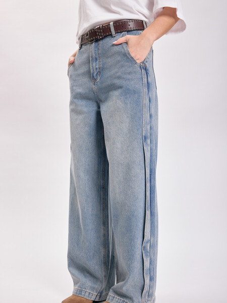 Pantalón jean detalle onda Azul Medio