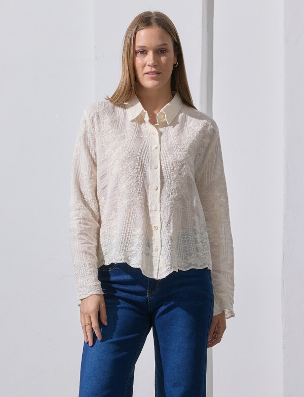 Camisa Broderie BEIGE