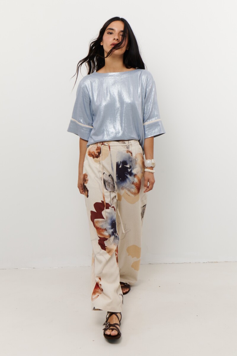 BLUSA LINO GLOW AZUL