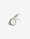 Aros Pasantes Piedras Aros Pasantes Flor Nácar - Plateado Antique Silver