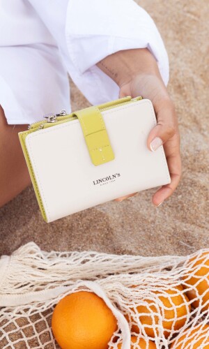 BILLETERA SIMONA MANTECA C/PISTACHO