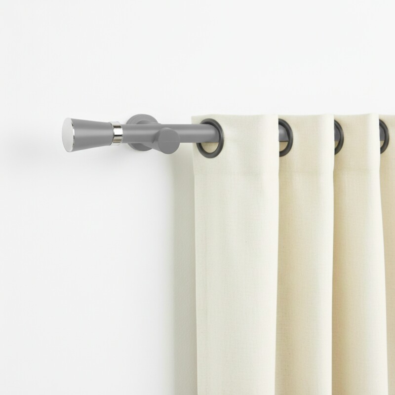 Barrote cortina de metal 1,50 m + 2 Soportes PLATEADO
